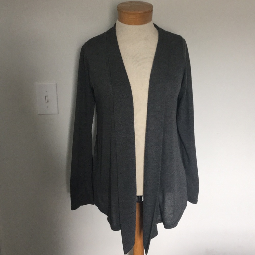 Gray long sleeve shawl